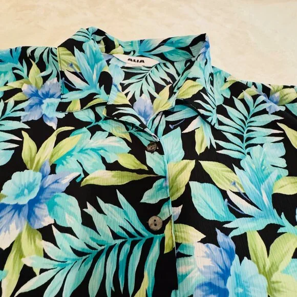 Alia Floral Short Sleeve Button Down Blouse Size 20W - Picture 3 of 10